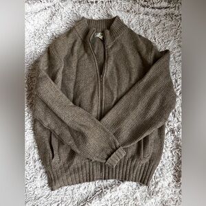 Vintage 100% wool LL Bean Sweater Zip Up